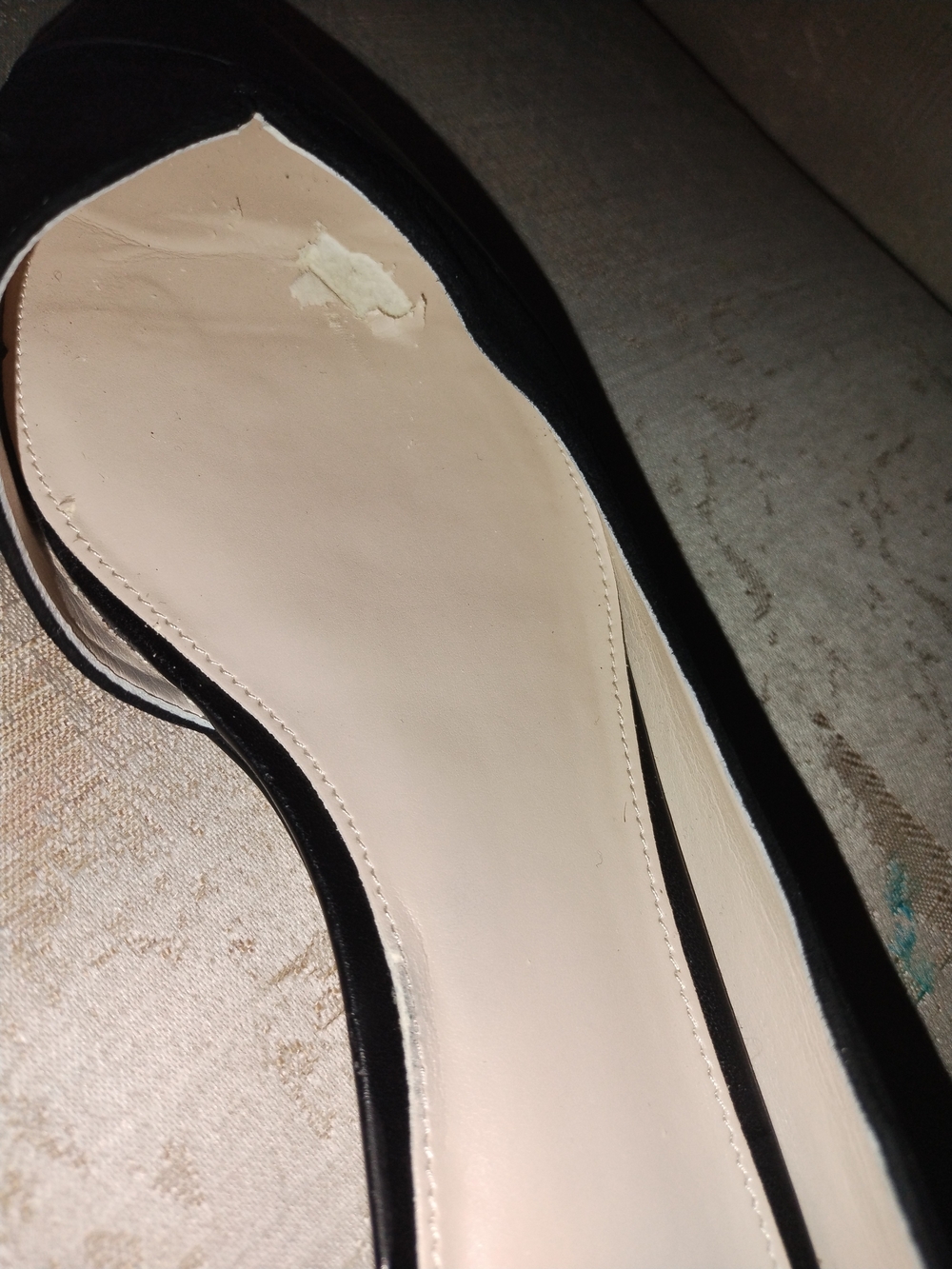 Cole Haan Black Pointed D'Orsay Flats with Leather Toe - Picture 6 of 7
